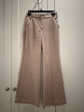 Express Wide-Leg Ponte Pants in Taupe